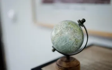 Globe on a desk in an export sales office